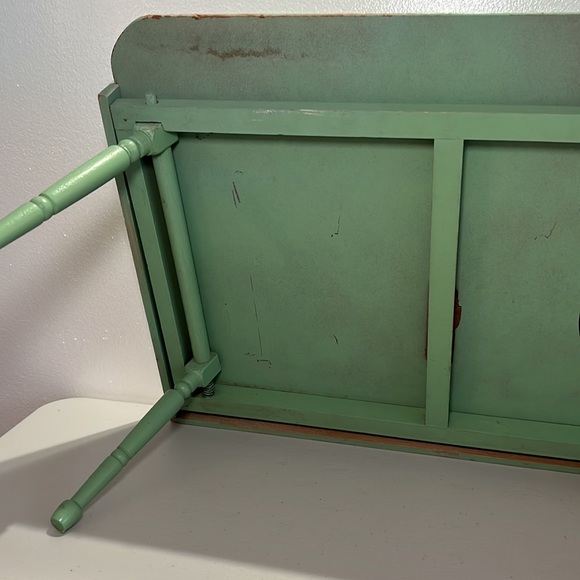 VTG 1940’s TV BED BREAKFAST TRAY 20”x 15”x 8.5” Folding Wood~The Golden Rule~USA - Picture 9 of 15